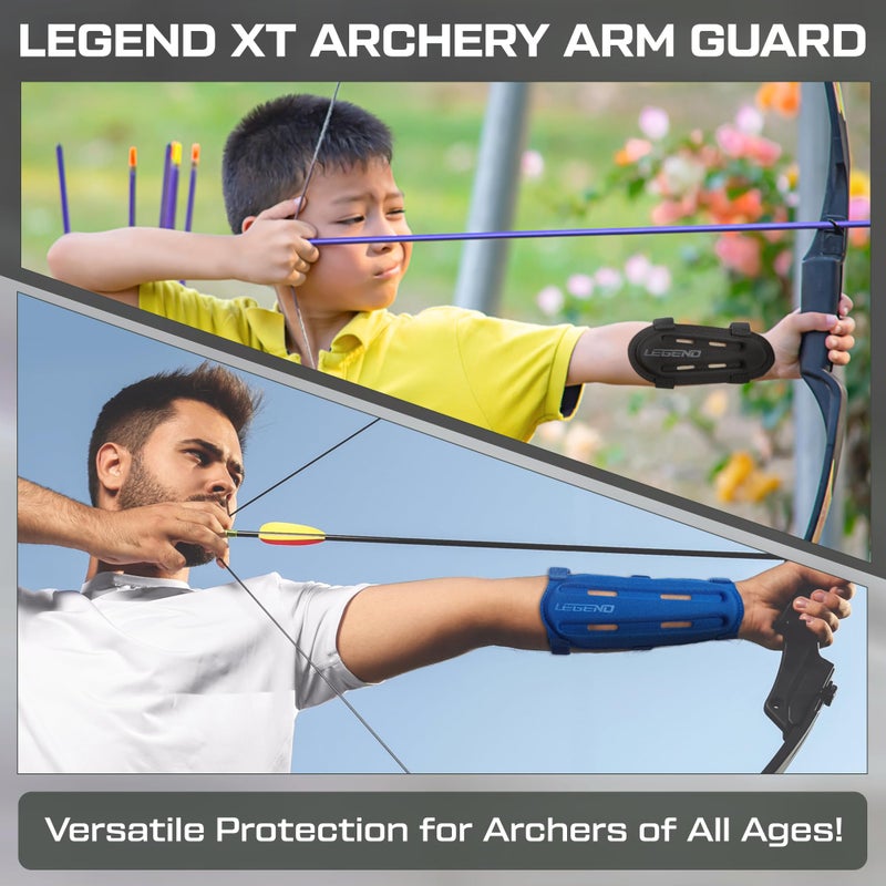 LEGEND Armguard XT Archery Arm Guard - Vented Design in Thermo Shaped EVA Foam - Forearm Guards with Full Coverage & Protection - Adjustable Elastic Straps with Quick-Release Buckles - Black - M - Image 5